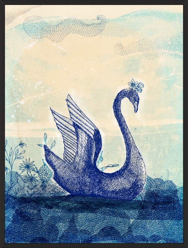 Sailing Swan by Paula Mills for Artfully Walls - Image 0
