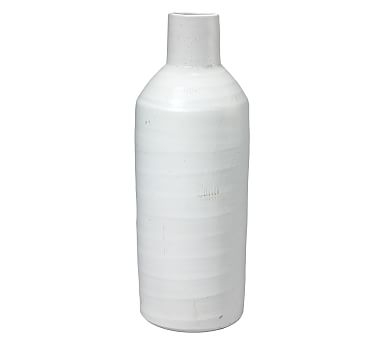 Viola Ceramic Vase, Tall, White - Image 0