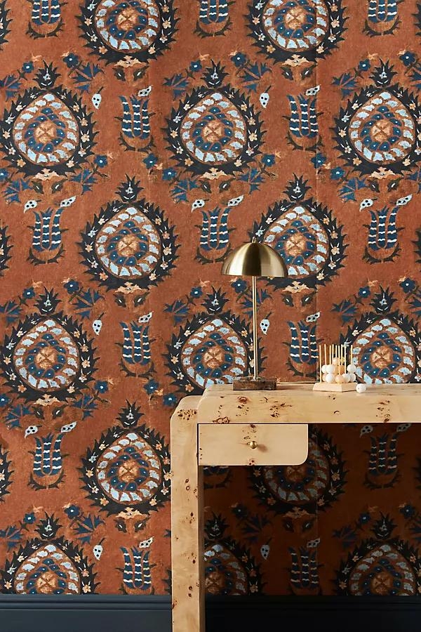 Flourish Sienna Bohemian Floral Wallpaper - Image 0