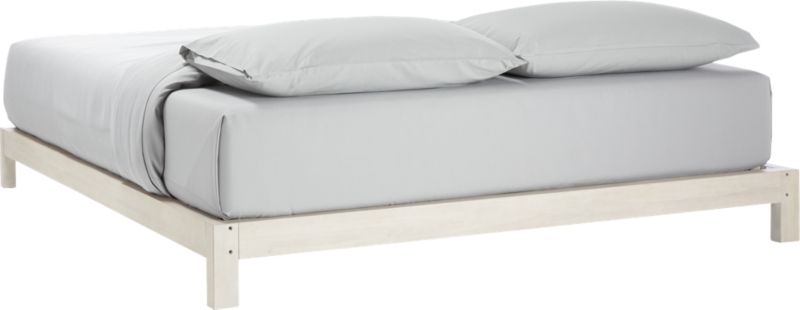 Simple Whitewash Bed Base Queen - Image 6