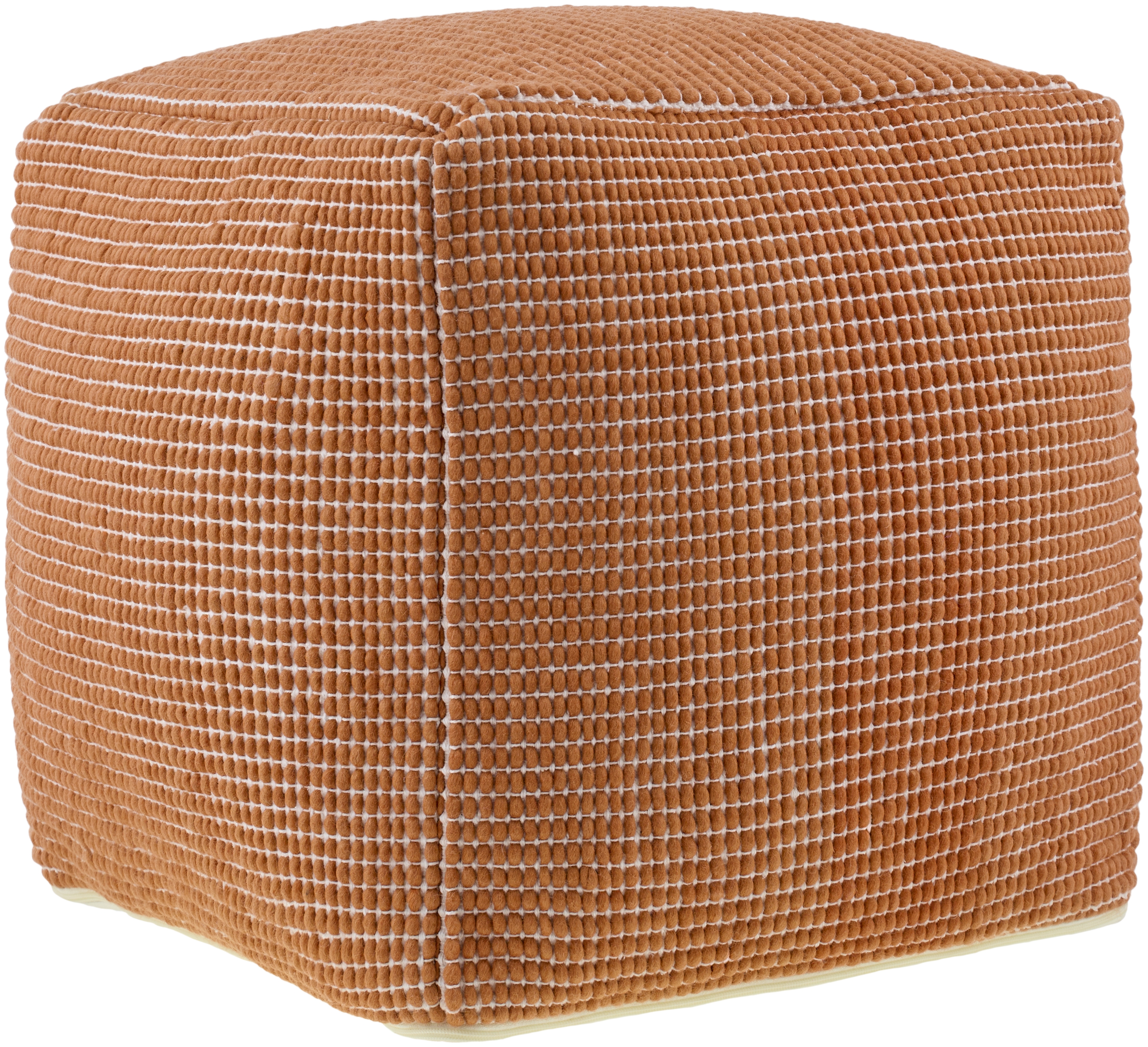 Livabliss Chunky Grid Woven Pouf - Image 0