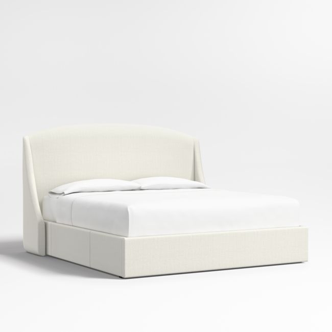 Lafayette 56" Ivory King Upholstered Headboard with Storage Bed Base - Image 0