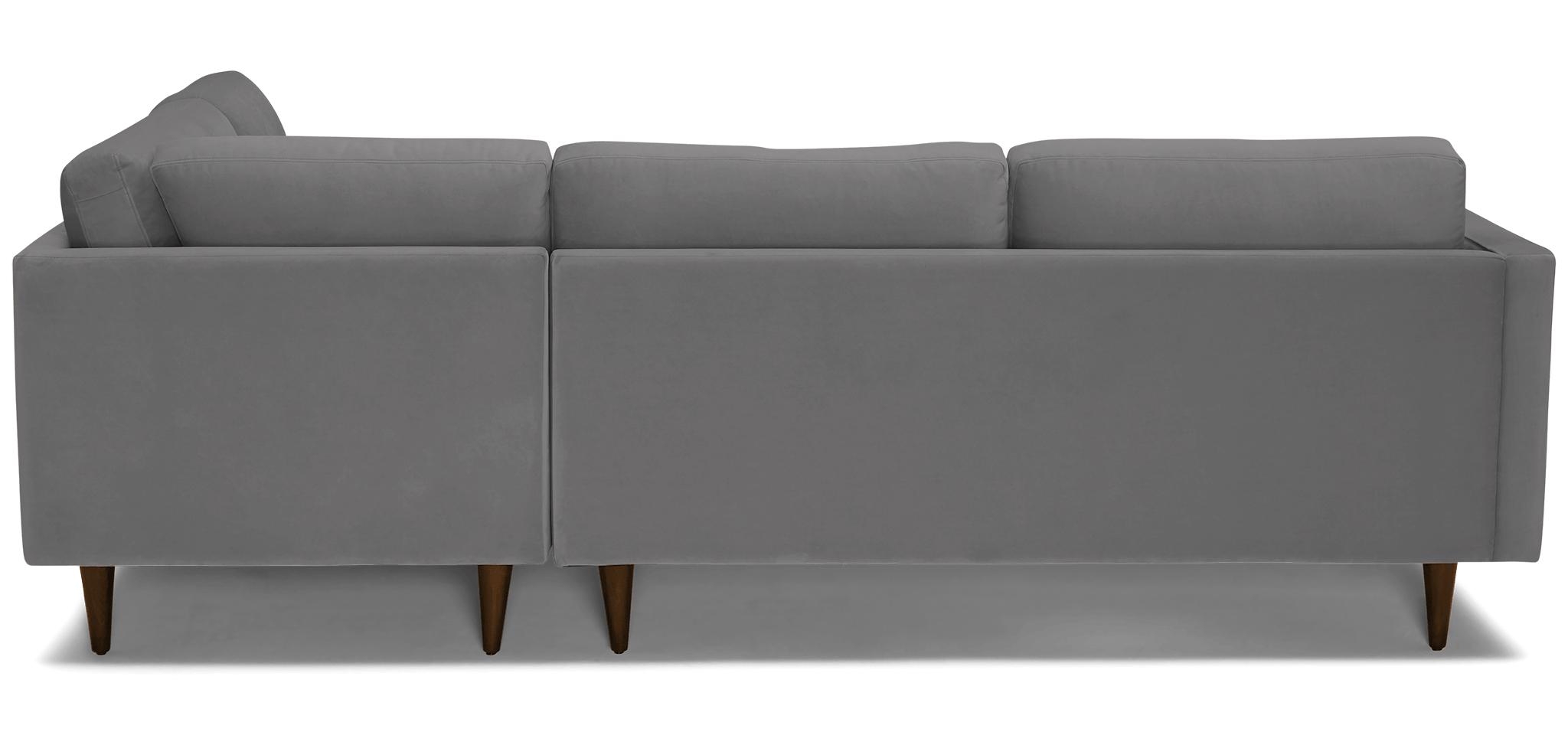 Gray Briar Mid Century Modern Sectional with Bumper - Royale Ash - Mocha - Right  - Image 4