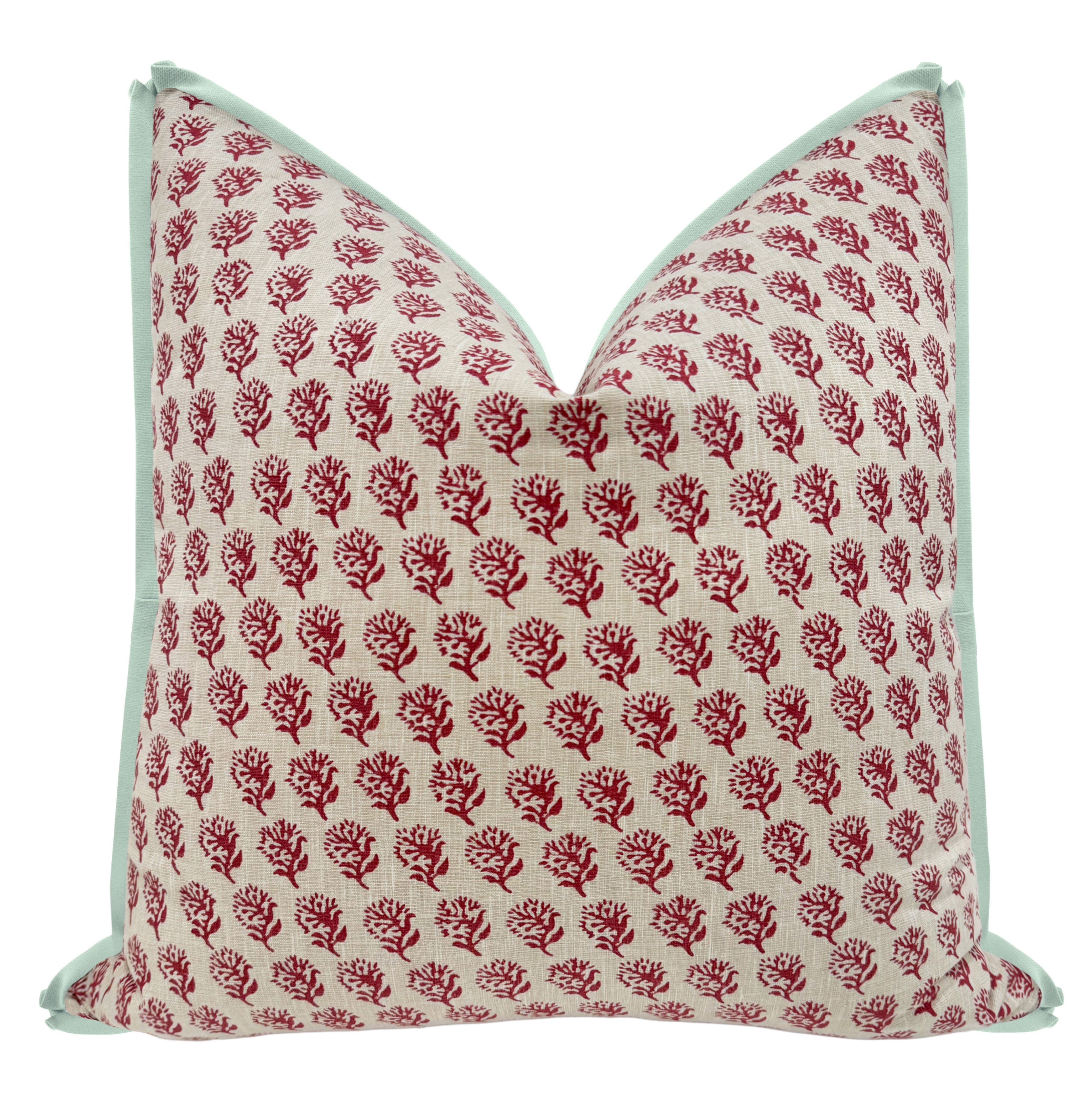 DANDY BLOCK PRINT // BERRY | LDC - 22" X 22" / BUTTERFLY FLANGE / Hydrangea Blue - Image 1