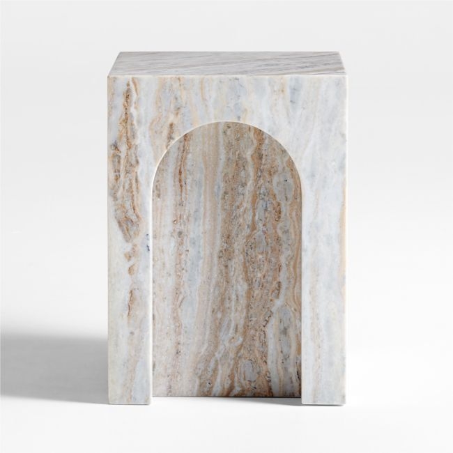 Triomphe Marble Square Side Table - Image 1