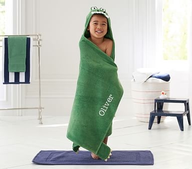 Animal Hooded Towel, Green Alligator - Image 2