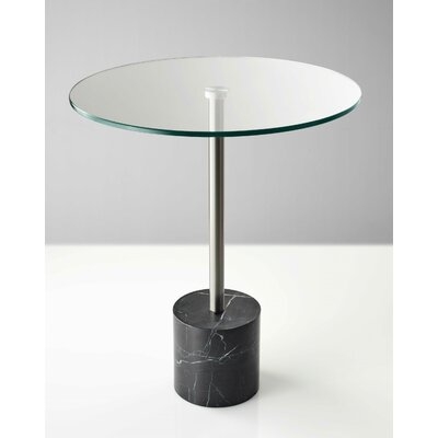 Rantoul Glass Top Drum End Table - Image 0