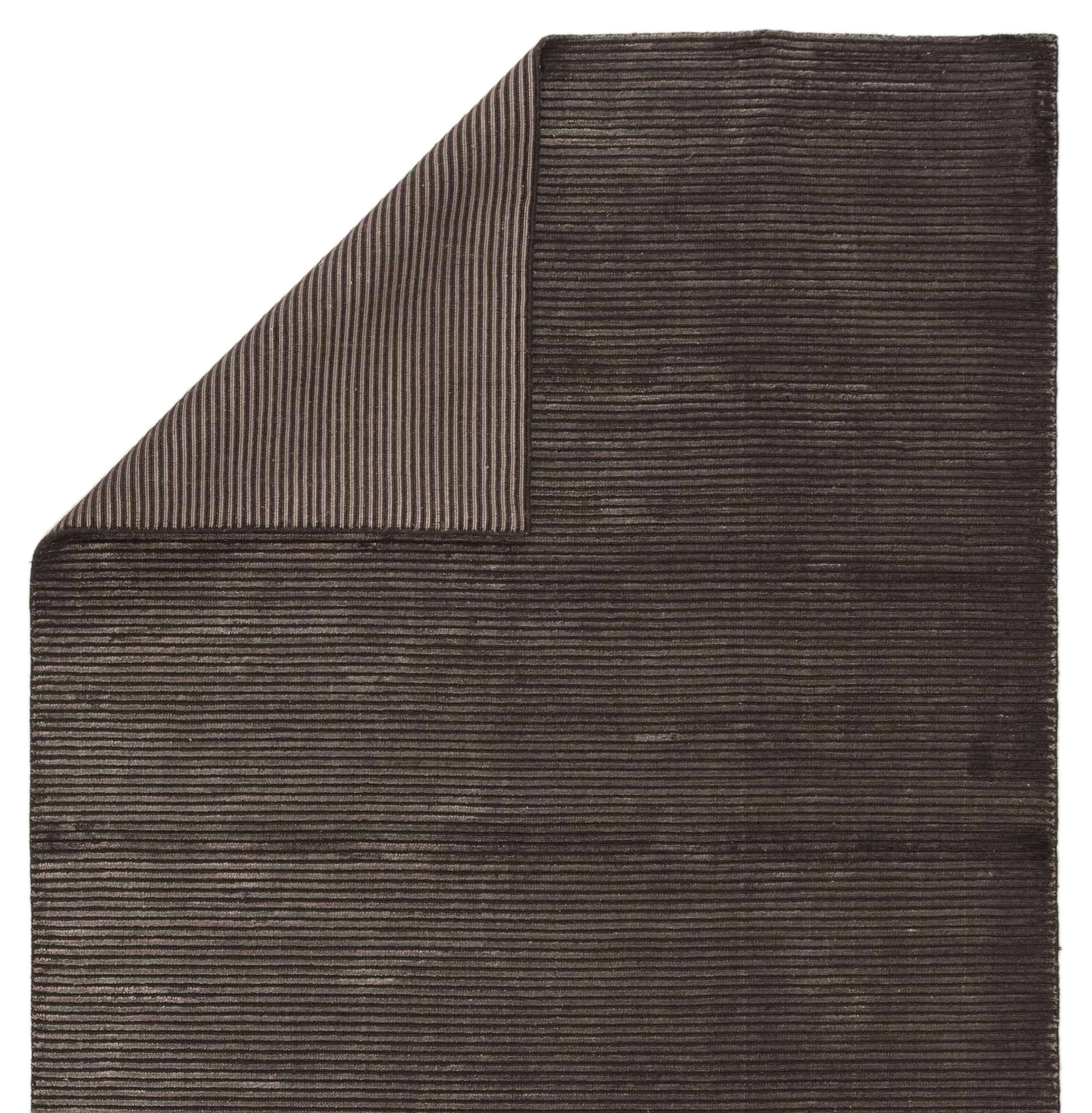 Basis Handmade Solid Black Area Rug (9' X 12') - Image 2