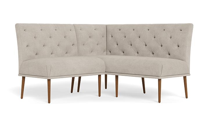 Dorian Upholstered Petite Right Banquette with Tufting Option - Image 1