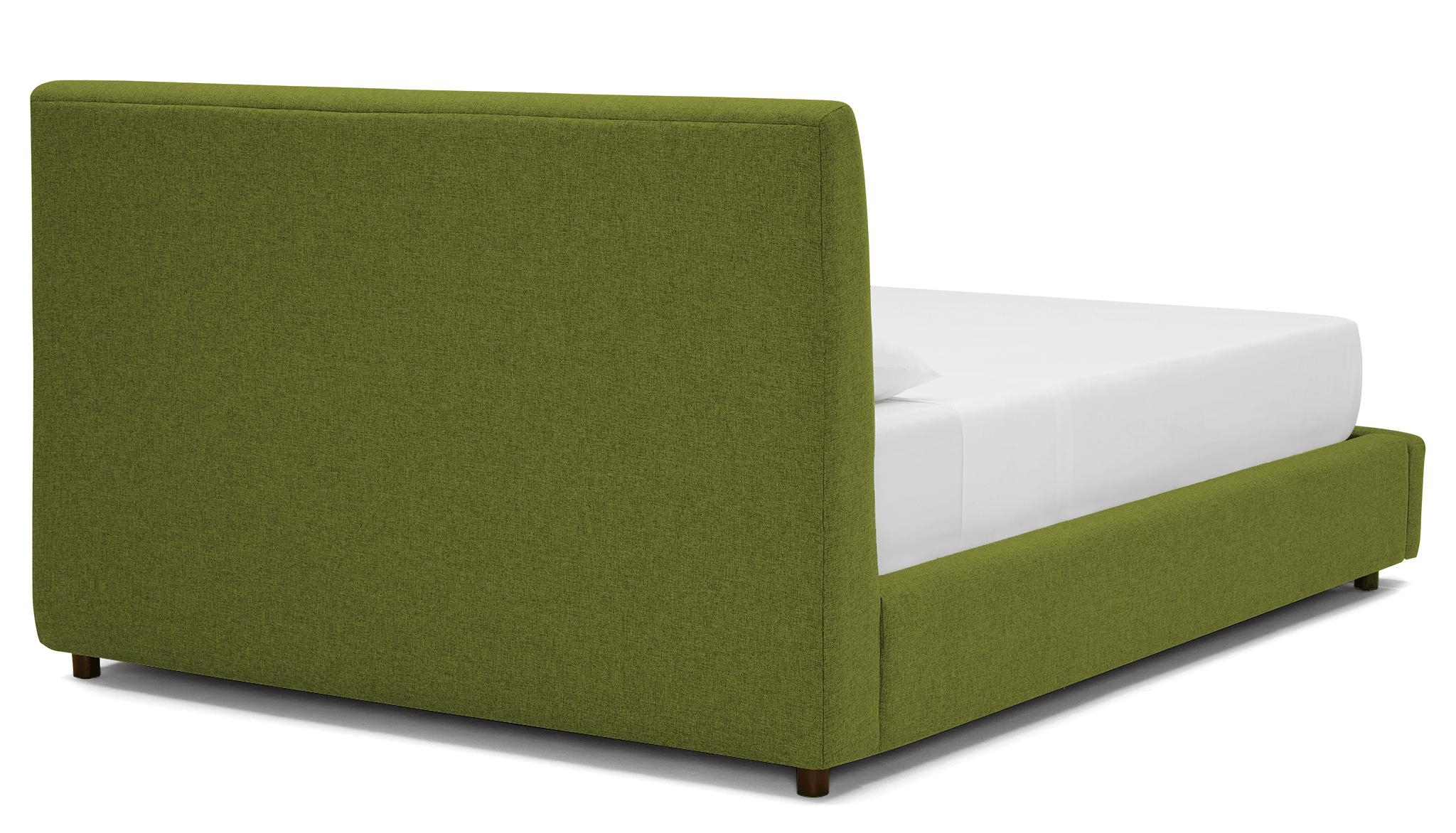 Green Alvin Mid Century Modern Storage Bed - Royale Apple - Mocha - Queen - Image 3