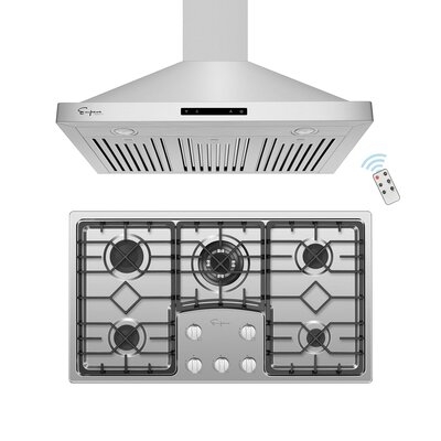 2 Piece Kitchen Package With 36" Gas Cooktop & 36" Ducted Wall Mount Range Hood - Image 0
