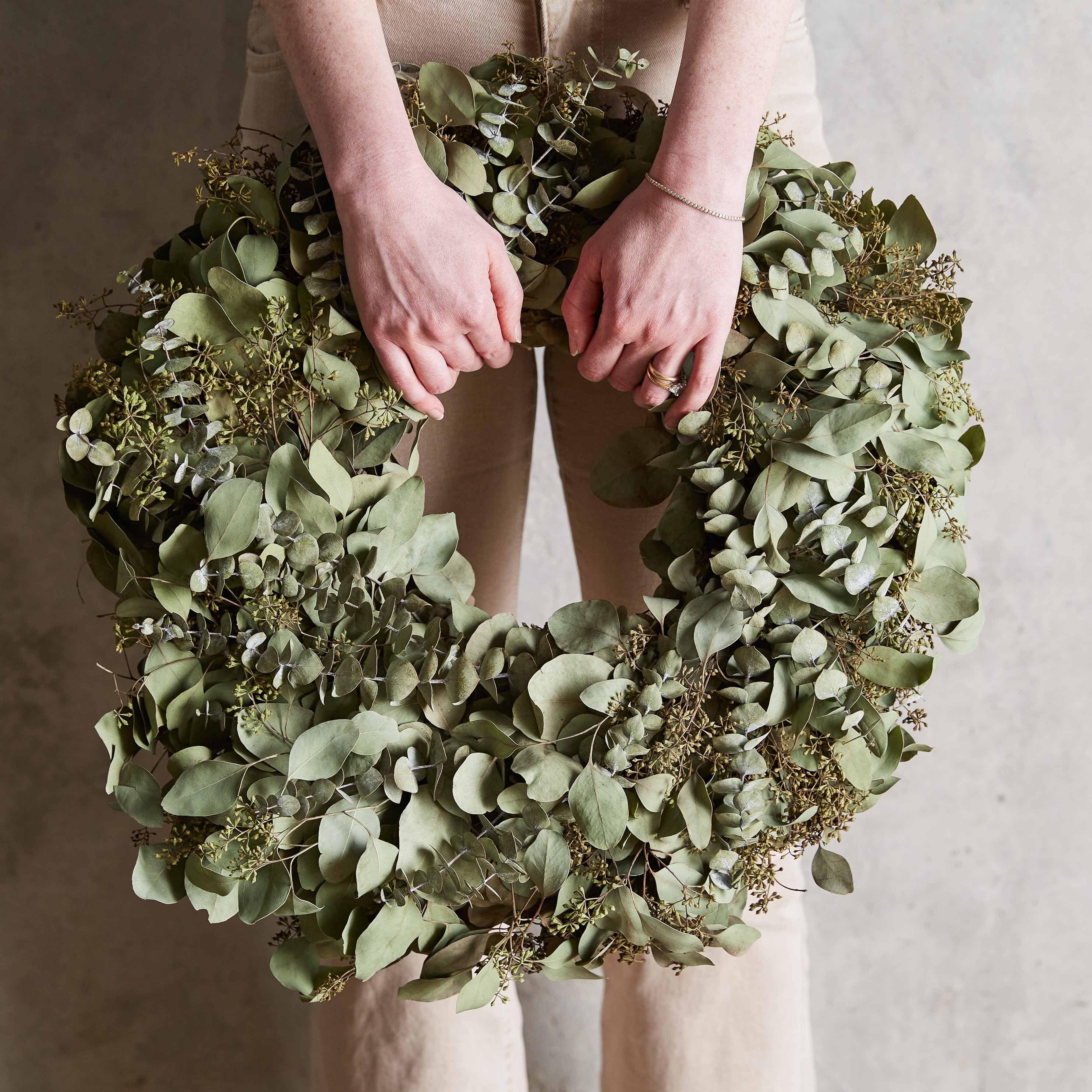 The Citizenry Fresh Eucalyptus Wreath | Medium | Sage - Image 1