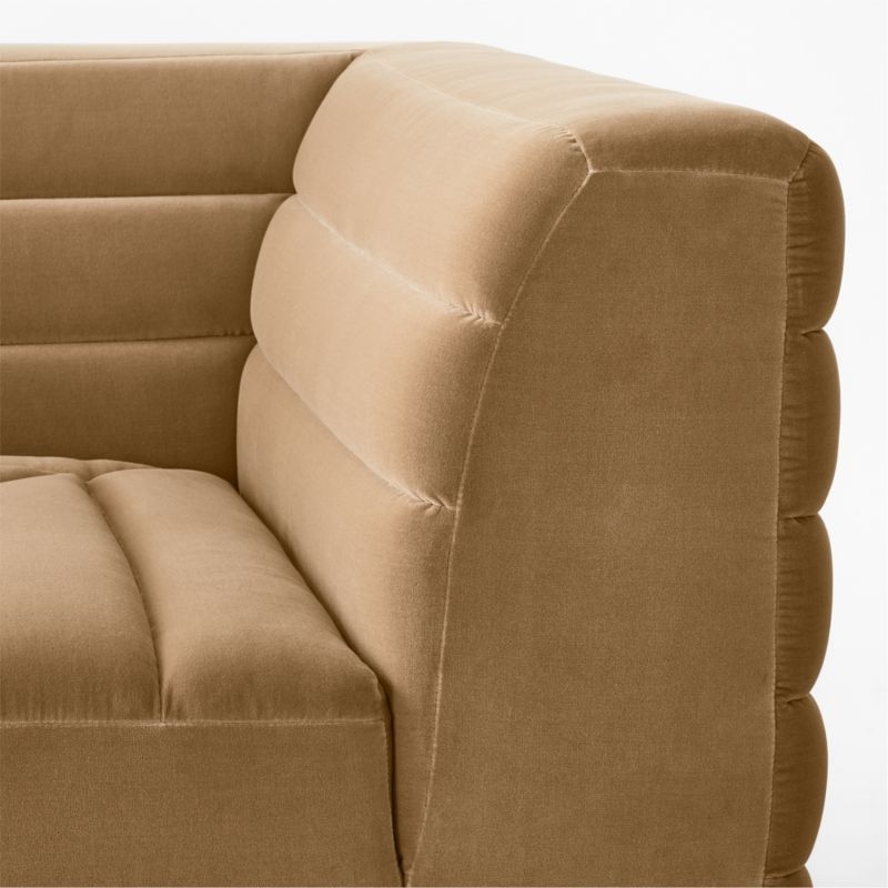 Strato Camel Velvet Corner Chair - Image 5