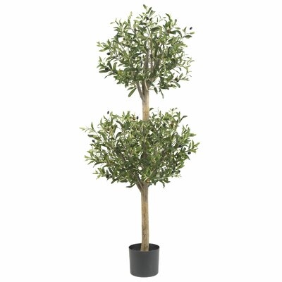 54" Artificial Olive Tree Topiary in Pot - Image 0