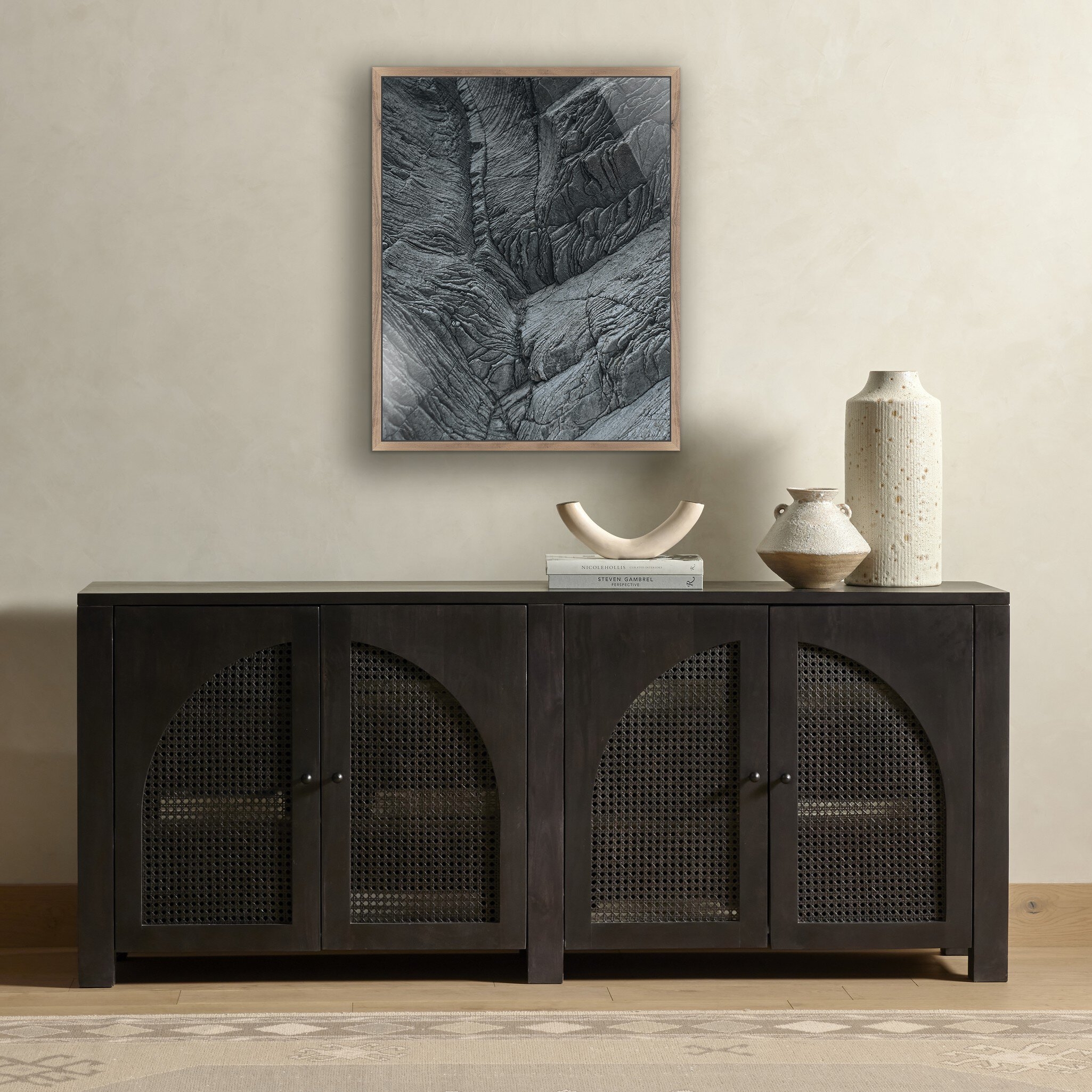 Dry Land II by Mandy Steinback - Rustic Walnut Floater - Image 1