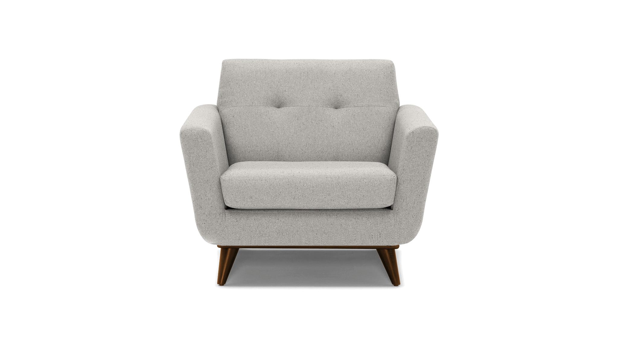 White Hughes Mid Century Modern Chair - Tussah Snow - Mocha - Image 0