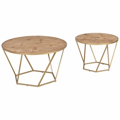 Everly Quinn & Co. Gold Roanne Honeycomb End Table 2-Piece Set - Image 0