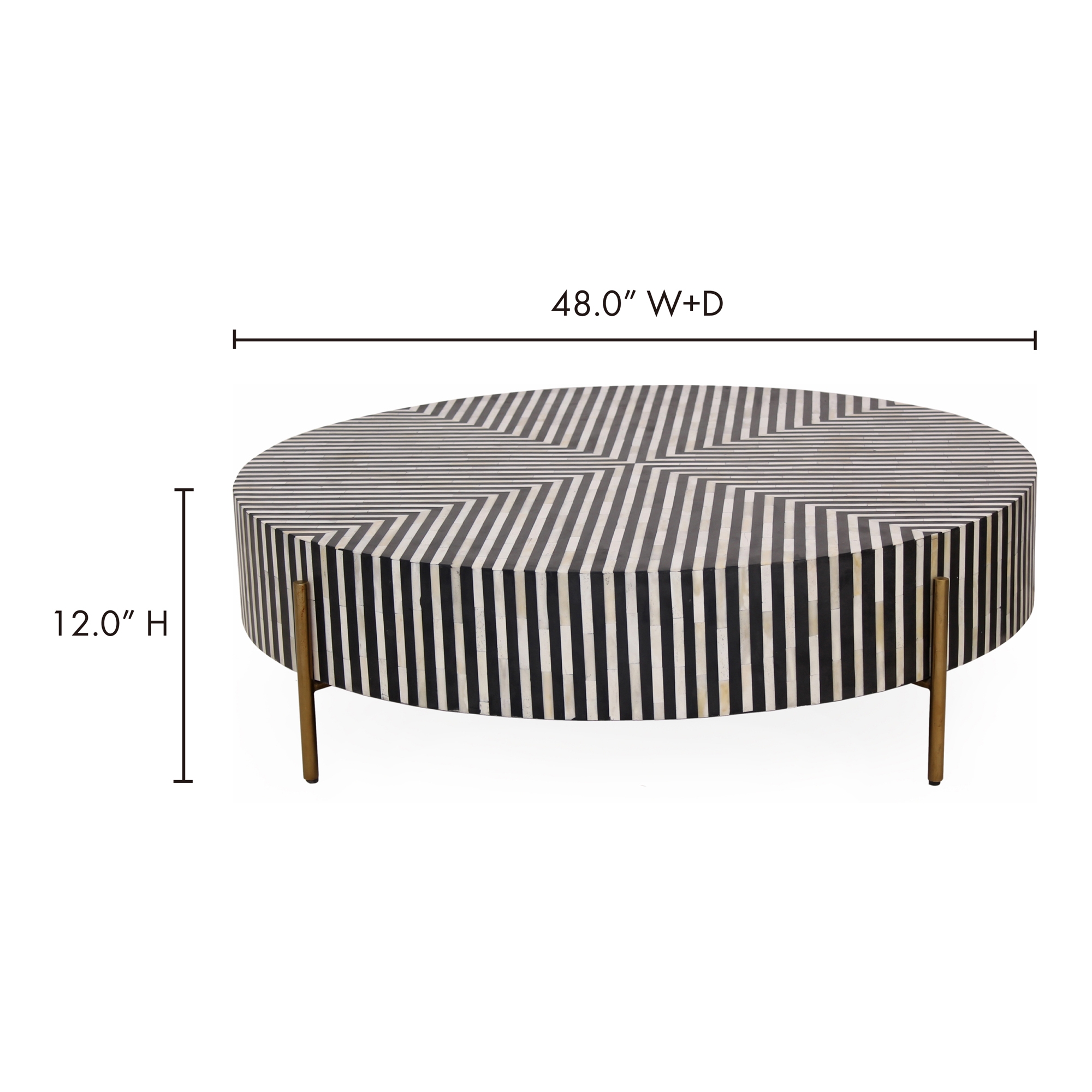 Chameau Medium Coffee Table Black and White - Image 6