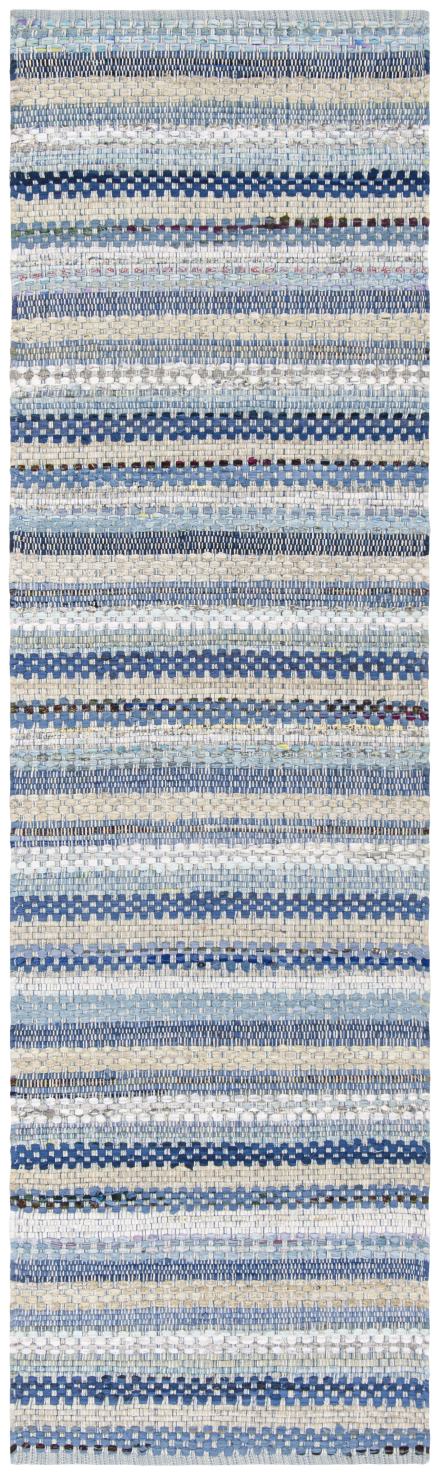 Arlo Home Hand Woven Area Rug, MTK975B, Blue/Multi,  2' 3" X 8' - Image 0