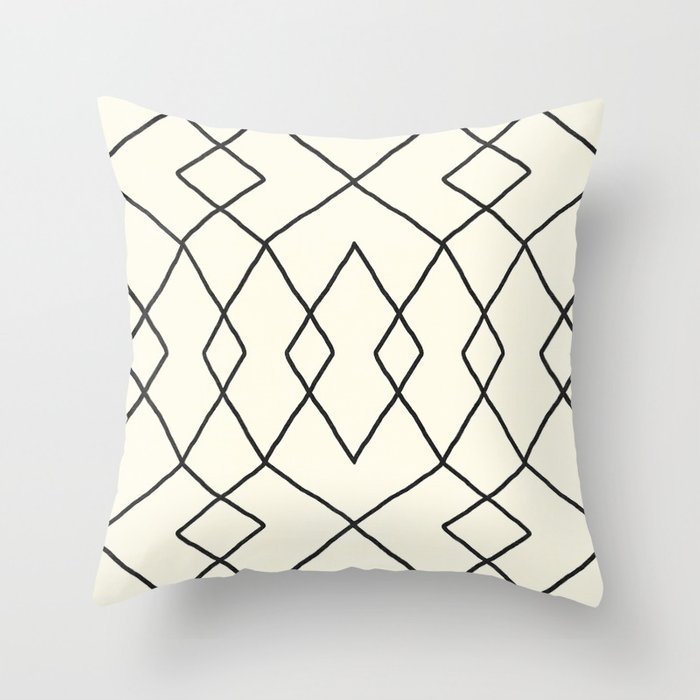 Brook In Cream Throw Pillow by House Of Haha - Cover (20" x 20") With Pillow Insert - Outdoor Pillow - Image 0