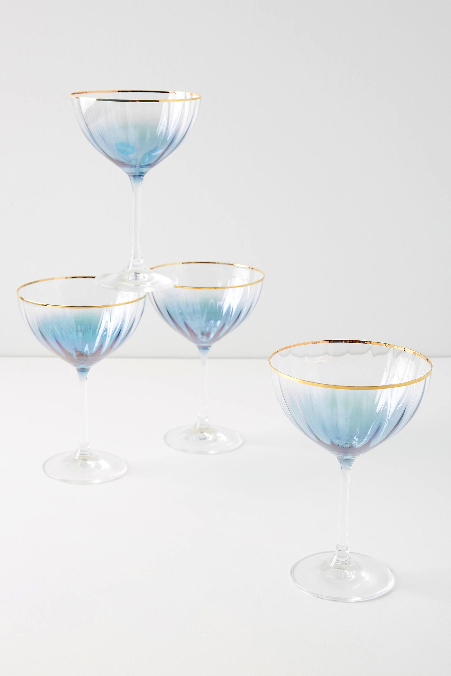 Waterfall Coupe Glasses, Set of 4 - Image 0