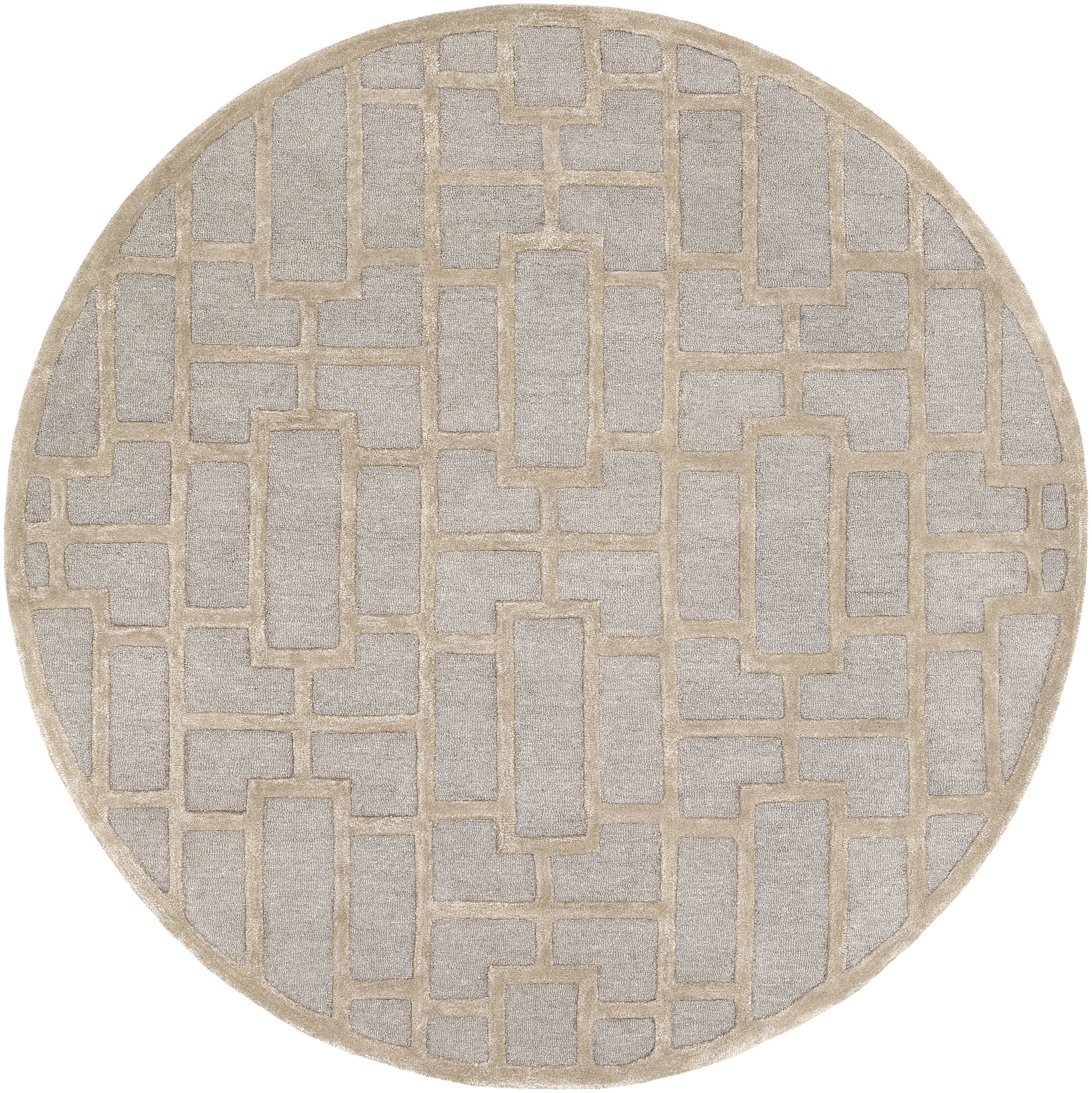 Arise Beige Indoor 8' x 8' Handmade Rug - Image 0