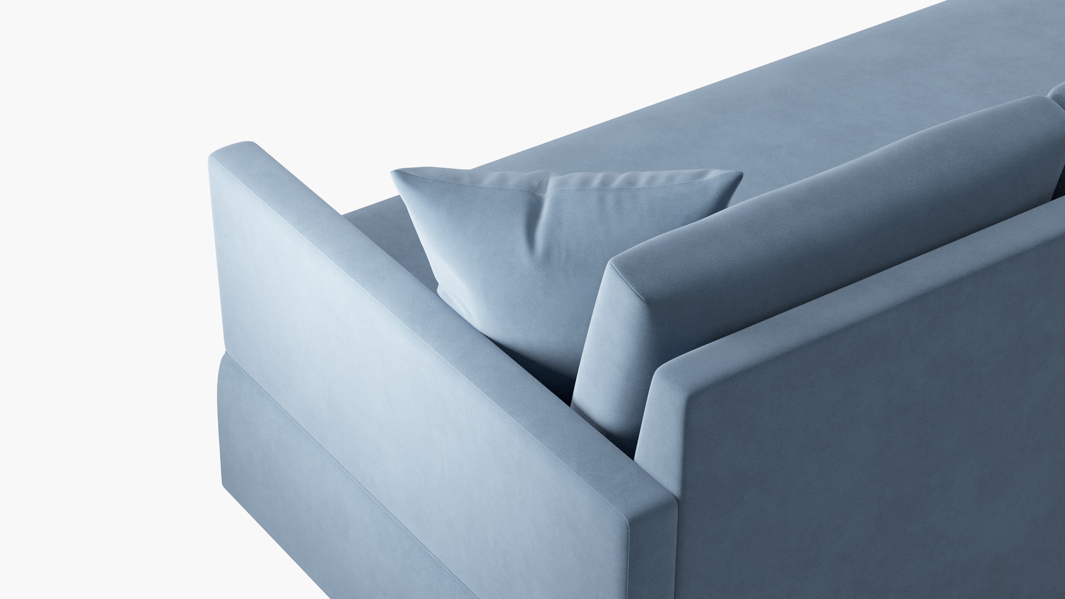 Skirted Track Arm Sofa, Ocean Classic Velvet, Standard (39") - Image 4