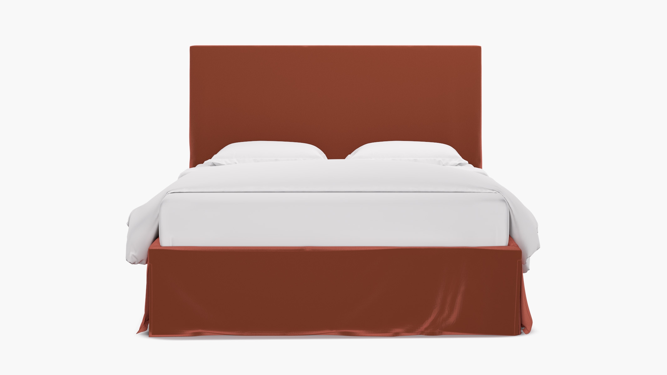 Slipcovered Bed, Terracotta Performance Velvet, Queen - Image 0