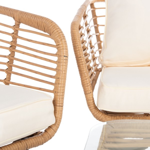 Harrley 4 Pc Living Set - Natural/White - Safavieh - Image 3