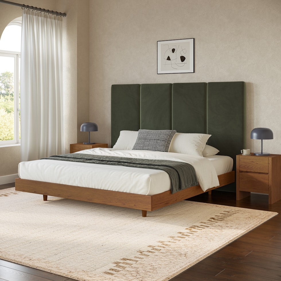 Noel King Tall Velvet Headboard - Hale Fir Green - Image 1