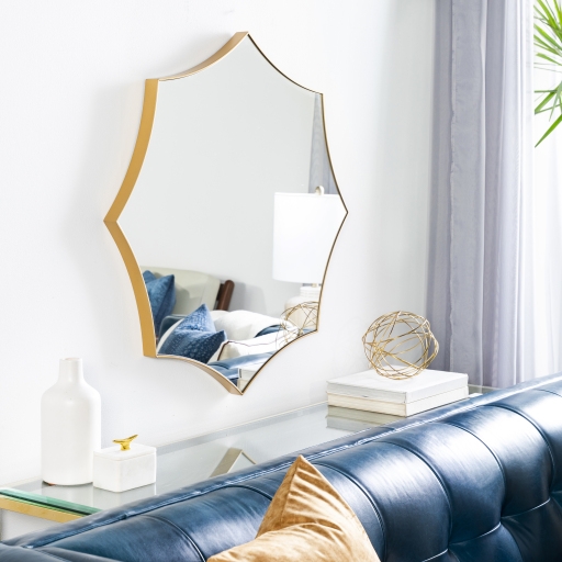 Virgo Gold 32"H x 32"W x 2"D Accent Mirror - Image 1