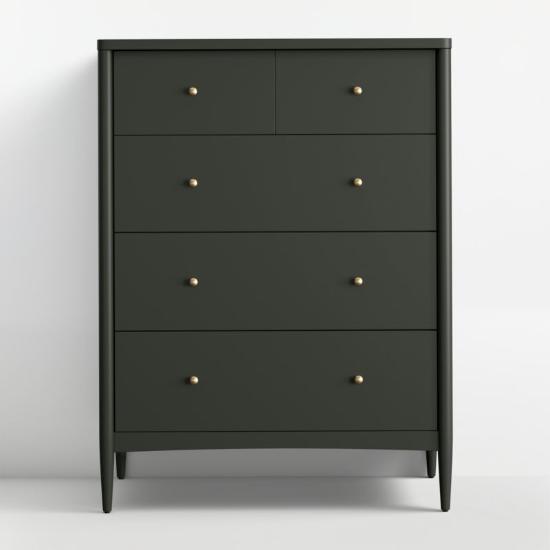Hampshire Olive Green Wood Tall 7-Drawer Kids Dresser - Image 2