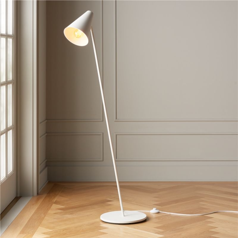 Task Matte White Floor Lamp - Image 1