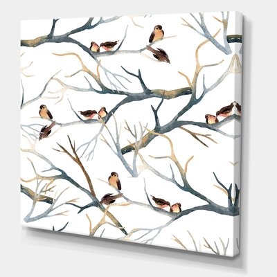 Little Birds On The Tree Branches I - Traditional Canvas Wall Art Print - Image 0
