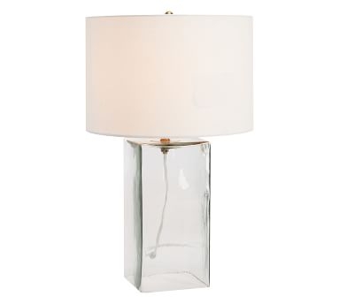 Blaine Recycled Glass Table Lamp with Medium Straight Sided Gallery Shade, White - Image 2