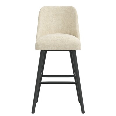 Mid-Century Modern Stool With Rounded Shape In Milsap Canvas - Image 0