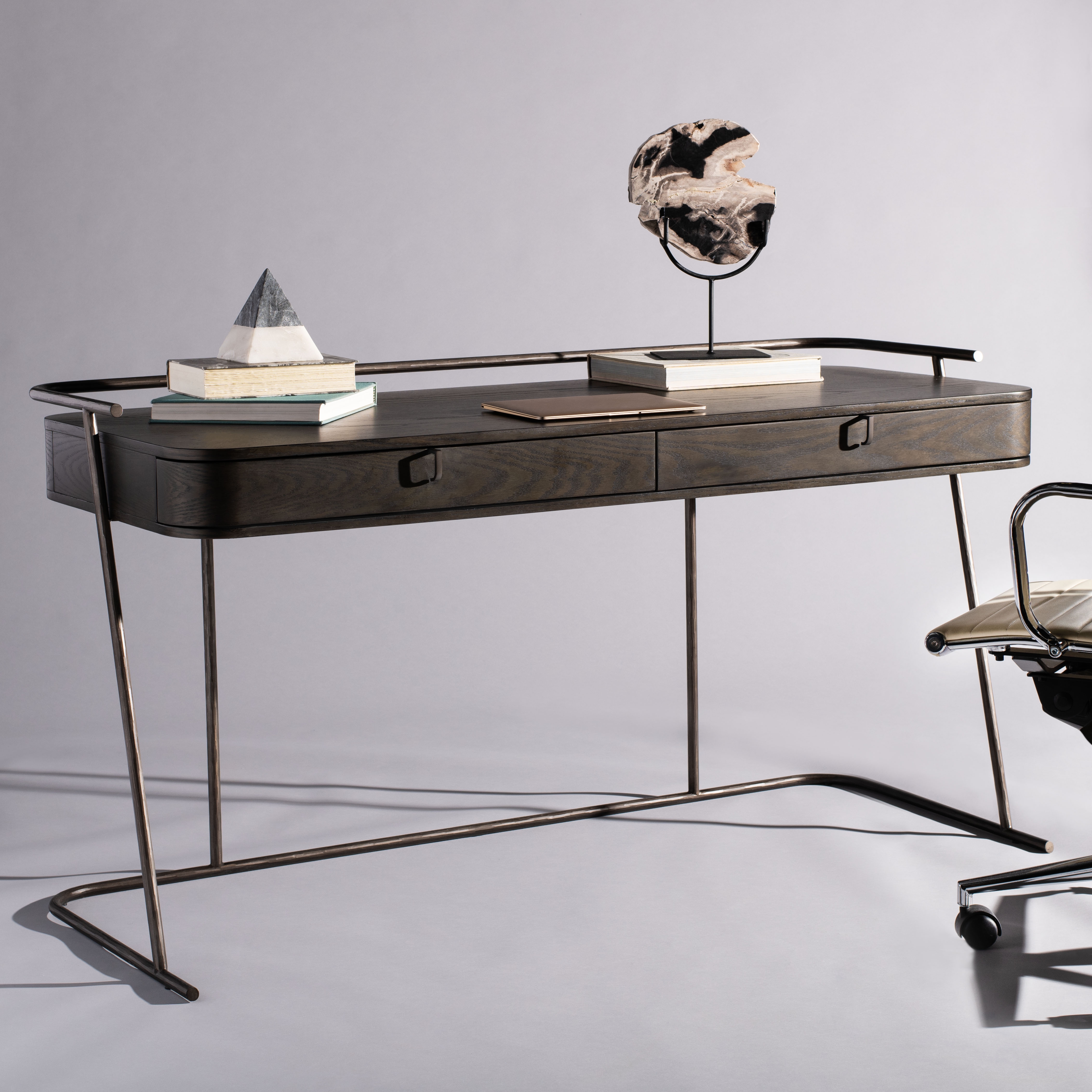 Ferrell Modern Wood Desk - Dark Walnut  - Arlo Home - Image 1