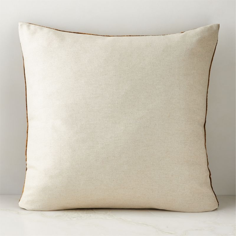 Truette Tapenade Yellow Turkish Silk Throw Pillow with Feather-Down Insert 26''x26" - Image 1