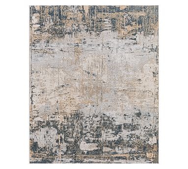 Savona Distressed Rug , 7 x 9', Beige/Indigo - Image 0