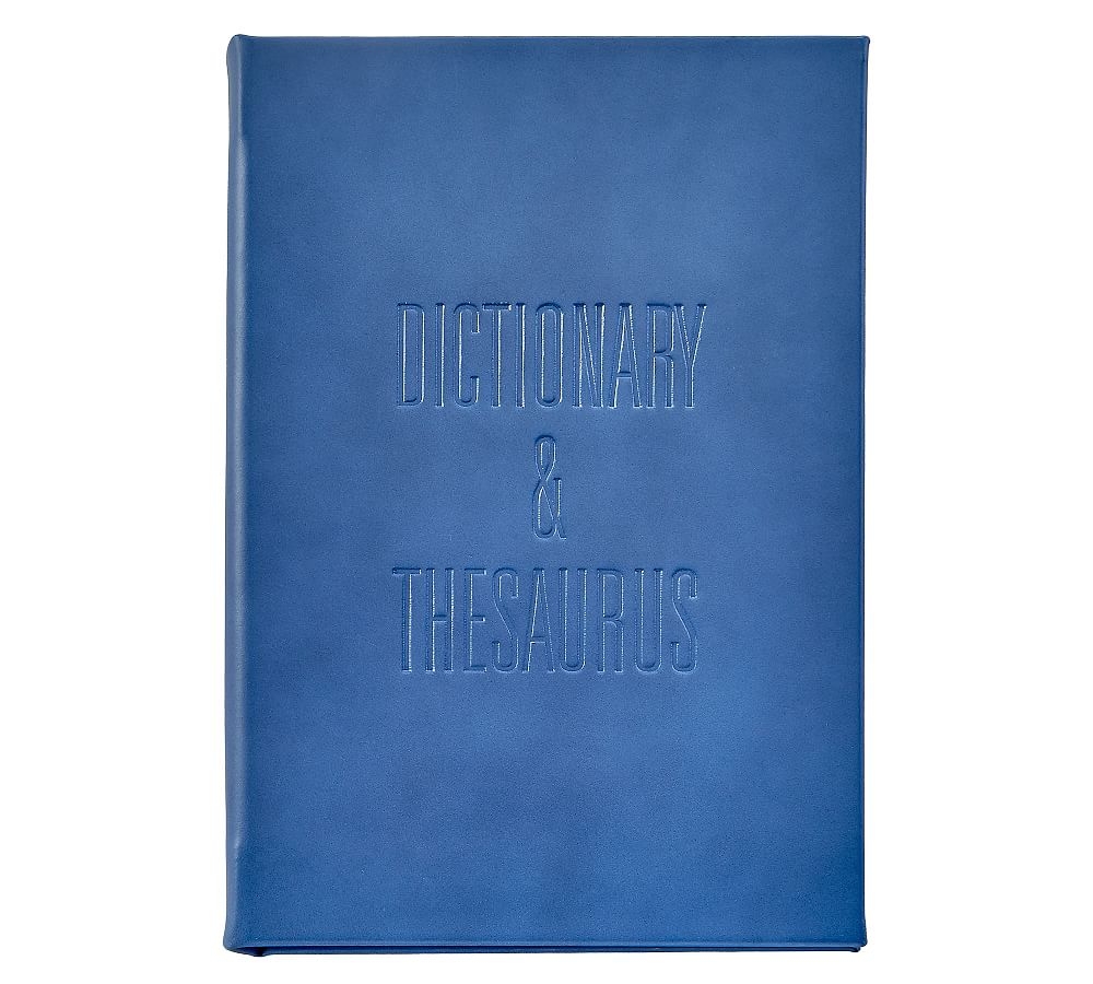 Leather Dictionary and Thesaurus, Blue - Image 0