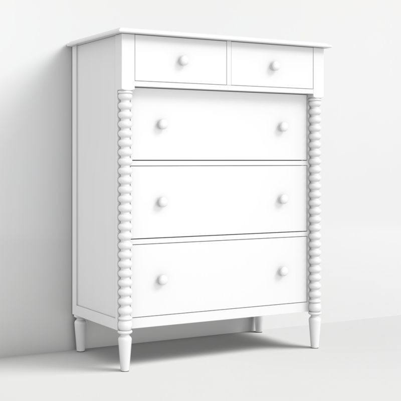 Jenny Lind White Wood Tall 7-Drawer Kids Dresser - Image 4