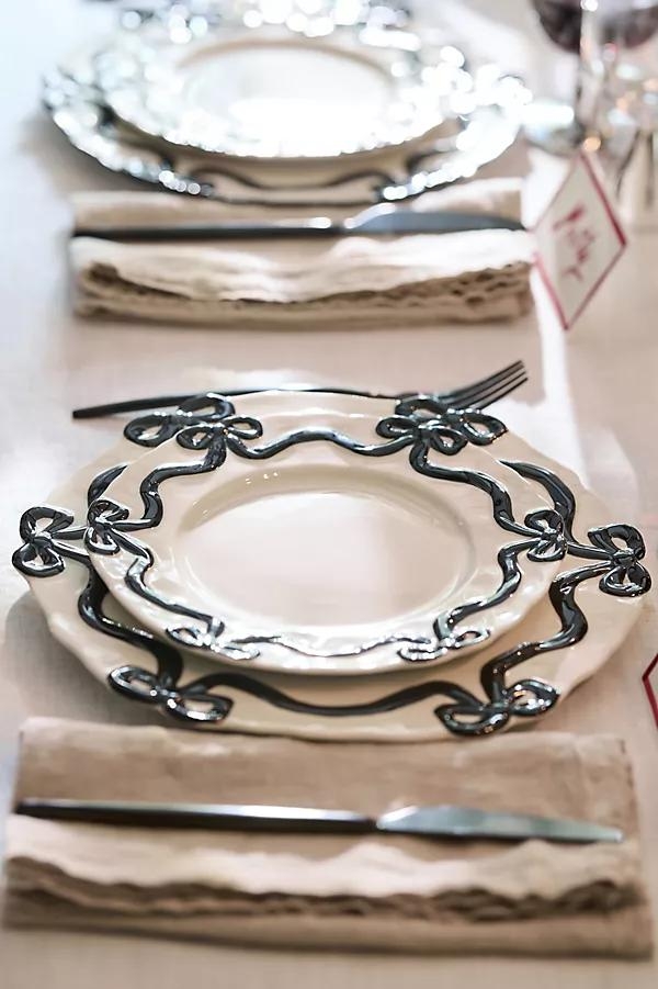 Benedita Bow Stoneware Side Plates, Set of 4 - Image 0