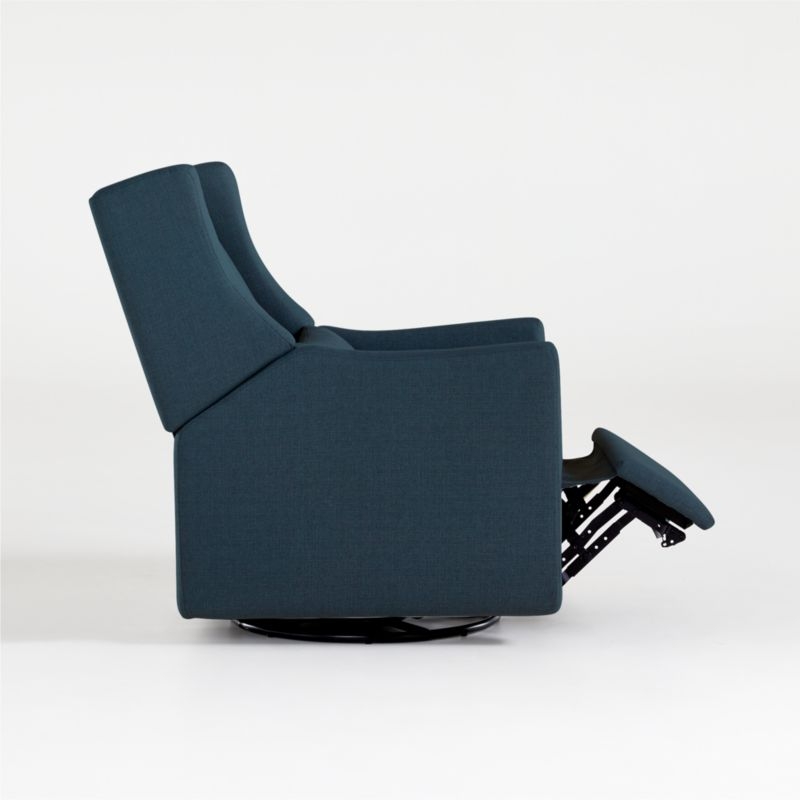 Babyletto Kiwi Navy Power Recliner & Swivel Glider in Eco-Performance Fabric - Image 7