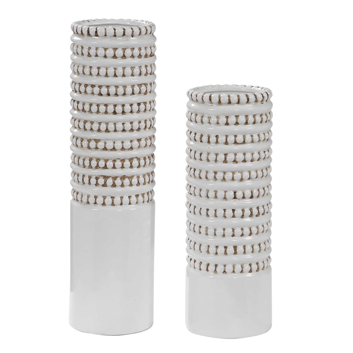 Angelou White Vases, Set of 2 - Image 0