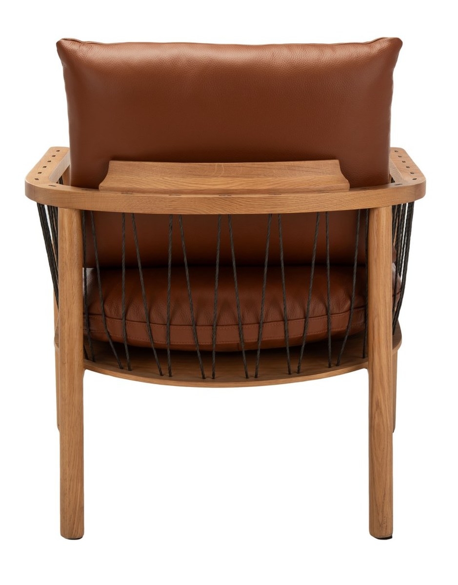 Caramel Mid-Century Leather Chair - Image 8