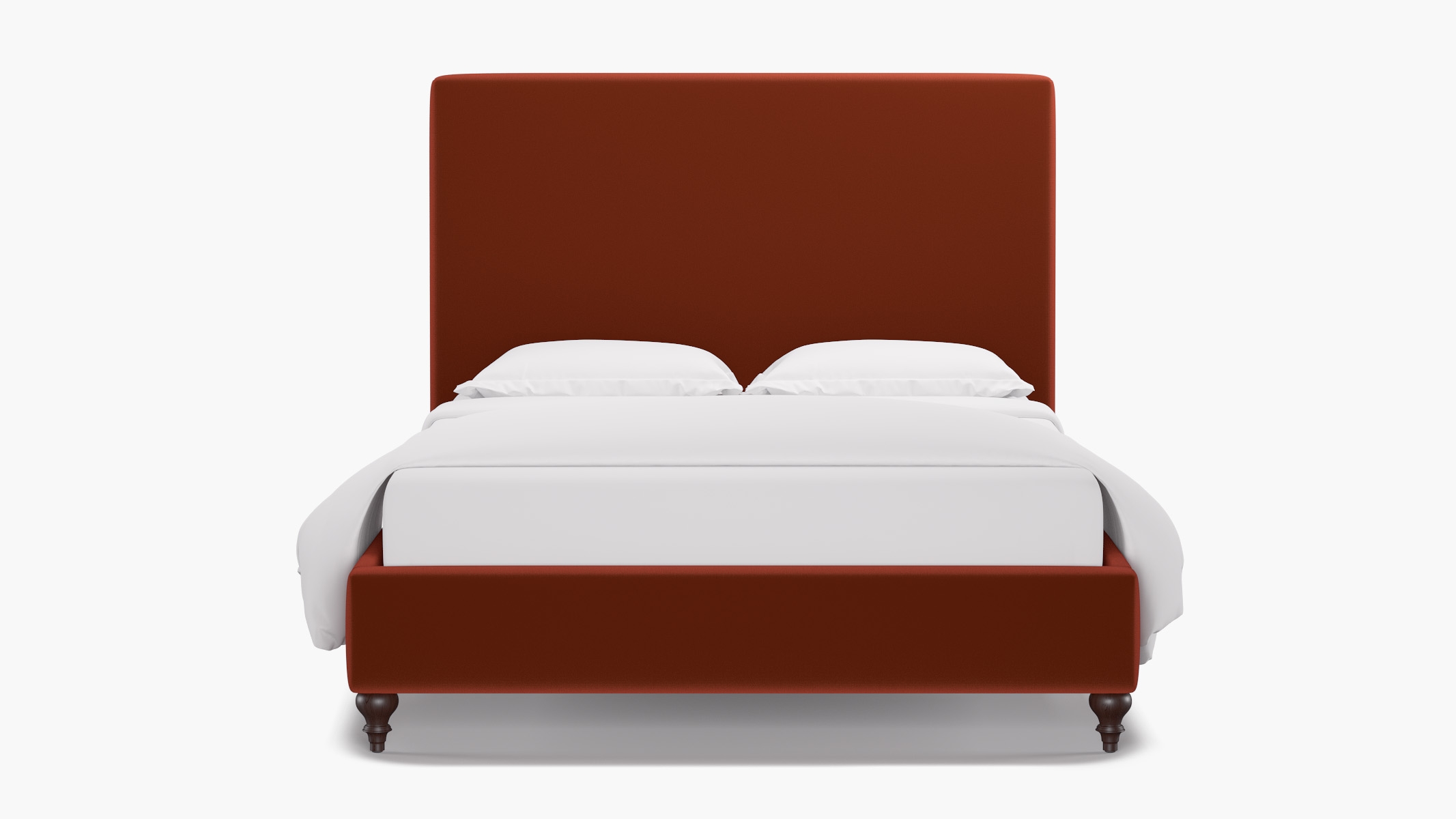Classic Bed, Rust Performance Velvet, Espresso Traditional Turned Leg, King - Image 0