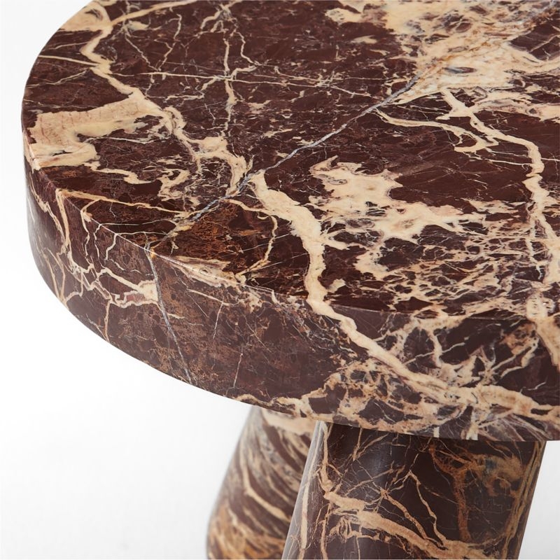 Jaxx Red Marble Side Table Short - Image 2
