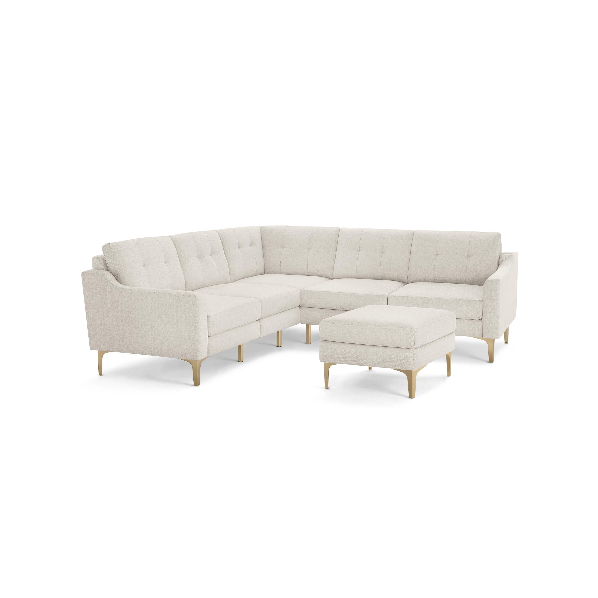 Nomad 5-Seat Corner Sectional and Ottoman in Ivory - Image 0