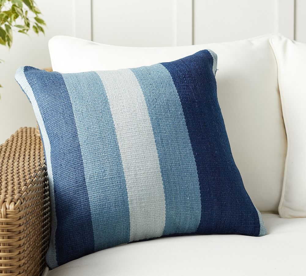 Lorne Eco-Friendly Indoor/Outdoor Pillow, 20 x 20", Blue Multi - Image 0