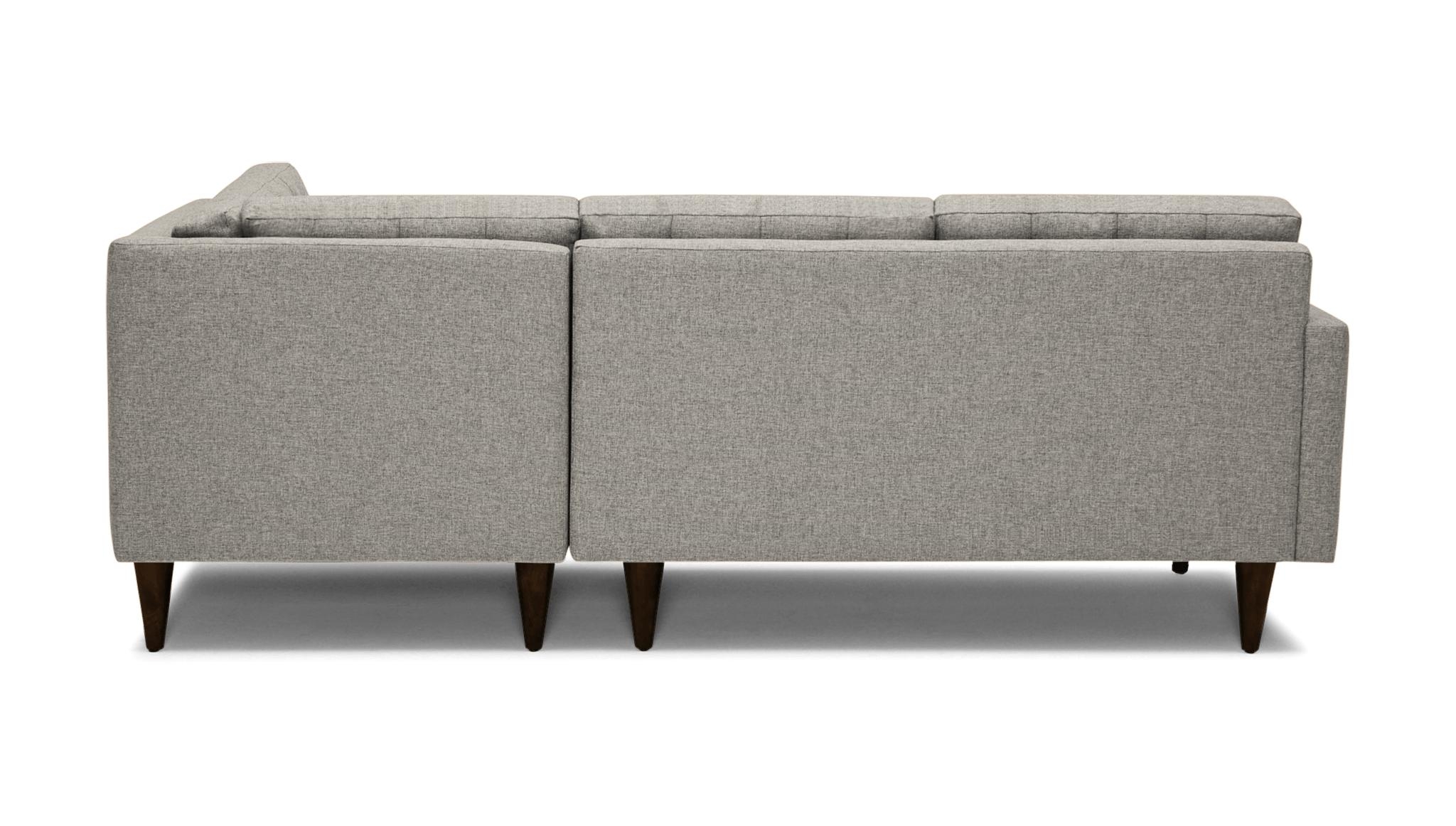 White Eliot Mid Century Modern Apartment Sectional with Bumper - Bloke Cotton - Mocha - Right  - Image 4